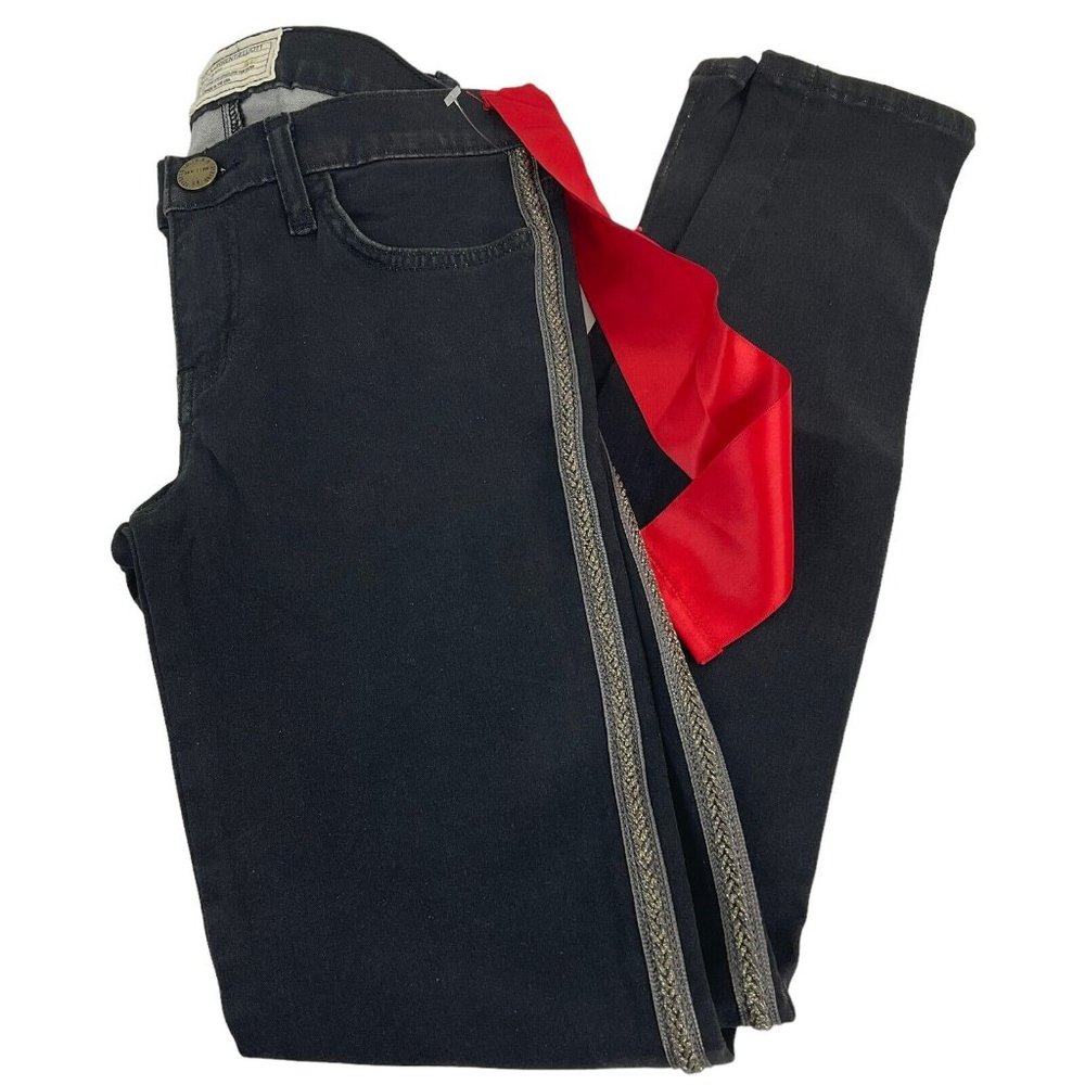 Current/Elliott Jeans Women's Sz 28" Black Matte Ankle Skinny Tux Stretch Nwot - Picture 3 of 13